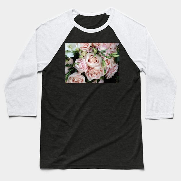 Paris Pink Valentine's Day Roses Baseball T-Shirt by BlackBeret